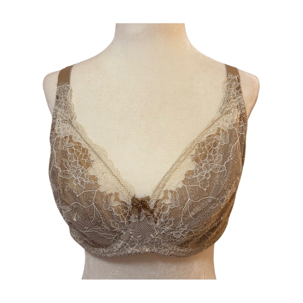 WonderBra Floral Lace Full Coverage Underwire Bra Tan Cream 40D Intimates
